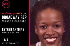 Esther Antoine- Masterclass, given at  Steps on Broadway