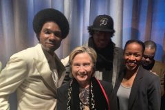Hilary Clinton visiting Ain't Too Proud Cast